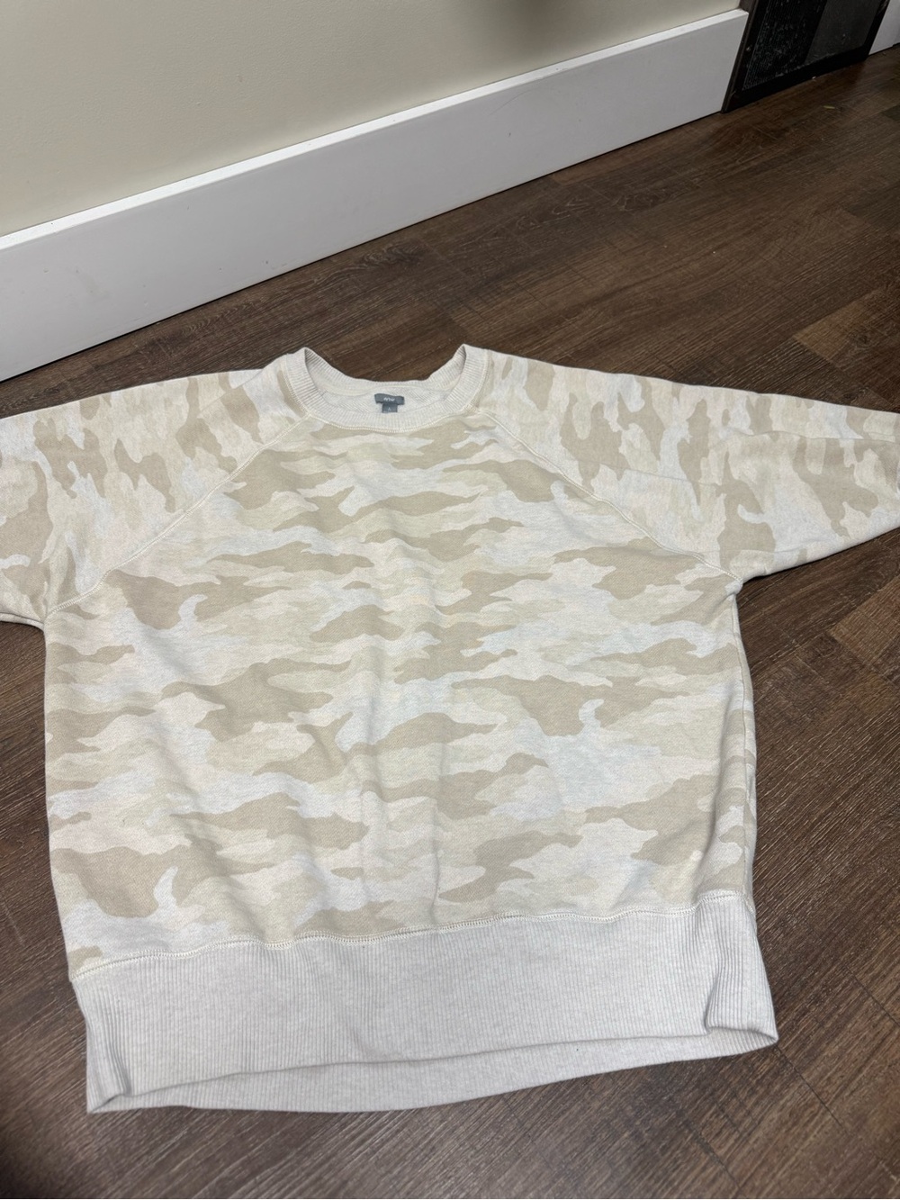 aerie Beige Neutral Camo Crewneck Sweatshirt